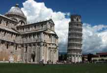 The Italian Monumental Tower leaning tower of pisa