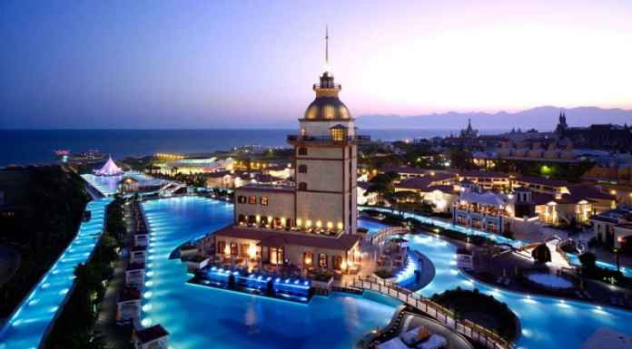 World’s largest swimming pool Mardan Palace, Antalya, Turkey