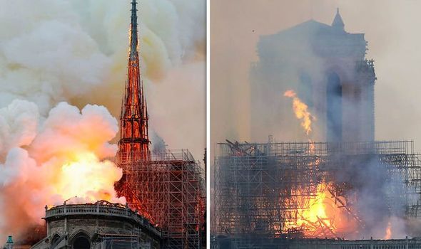  Notre Dame Cathedral in Paris caught Fire